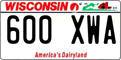 WI license plate 600XWA