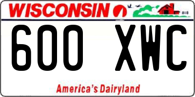 WI license plate 600XWC