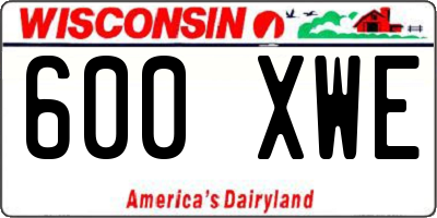 WI license plate 600XWE