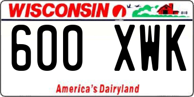 WI license plate 600XWK