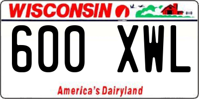 WI license plate 600XWL