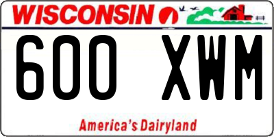 WI license plate 600XWM