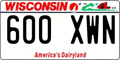 WI license plate 600XWN