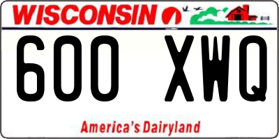 WI license plate 600XWQ