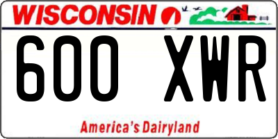 WI license plate 600XWR