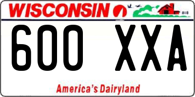 WI license plate 600XXA