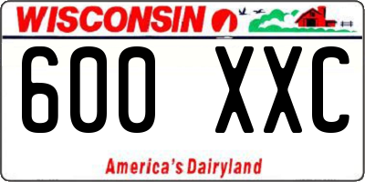 WI license plate 600XXC