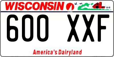 WI license plate 600XXF