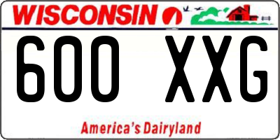 WI license plate 600XXG