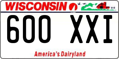 WI license plate 600XXI