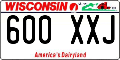 WI license plate 600XXJ