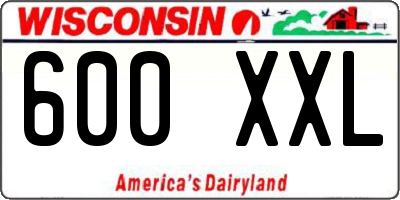 WI license plate 600XXL