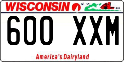 WI license plate 600XXM