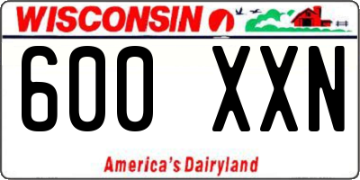 WI license plate 600XXN