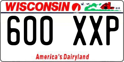 WI license plate 600XXP