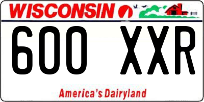 WI license plate 600XXR