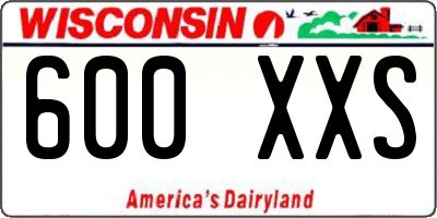 WI license plate 600XXS
