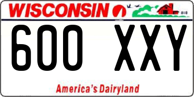 WI license plate 600XXY