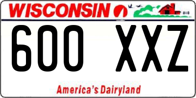 WI license plate 600XXZ