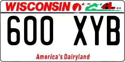 WI license plate 600XYB