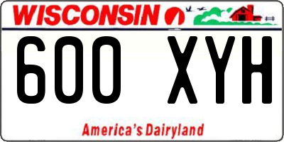 WI license plate 600XYH