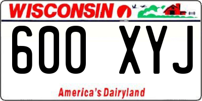 WI license plate 600XYJ