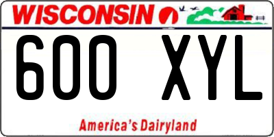 WI license plate 600XYL