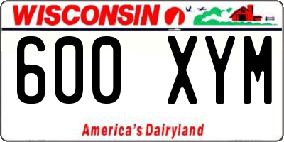 WI license plate 600XYM