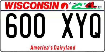 WI license plate 600XYQ