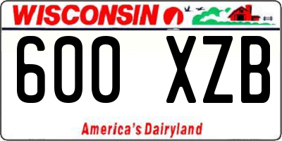 WI license plate 600XZB