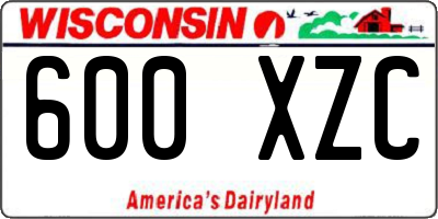 WI license plate 600XZC