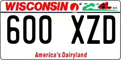 WI license plate 600XZD