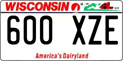 WI license plate 600XZE