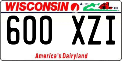 WI license plate 600XZI