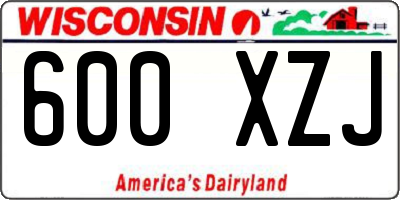 WI license plate 600XZJ