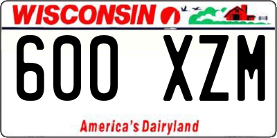 WI license plate 600XZM