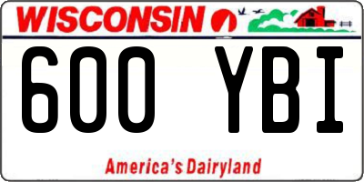 WI license plate 600YBI