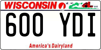 WI license plate 600YDI
