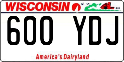 WI license plate 600YDJ