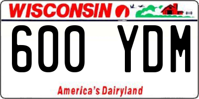 WI license plate 600YDM