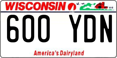WI license plate 600YDN