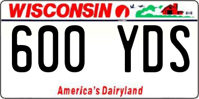 WI license plate 600YDS