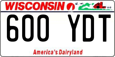 WI license plate 600YDT