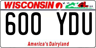WI license plate 600YDU