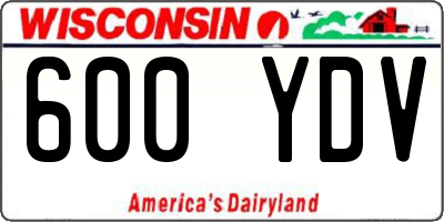 WI license plate 600YDV