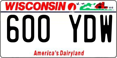 WI license plate 600YDW