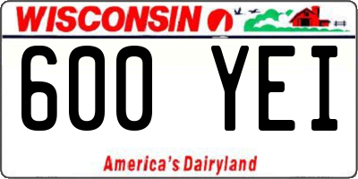 WI license plate 600YEI