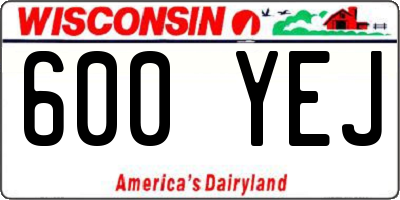 WI license plate 600YEJ
