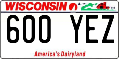 WI license plate 600YEZ