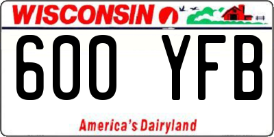 WI license plate 600YFB